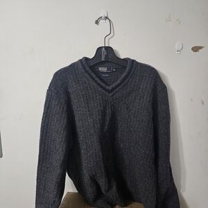 Polo Ralph Lauren Dark Gray V-Neck Sweater for Men